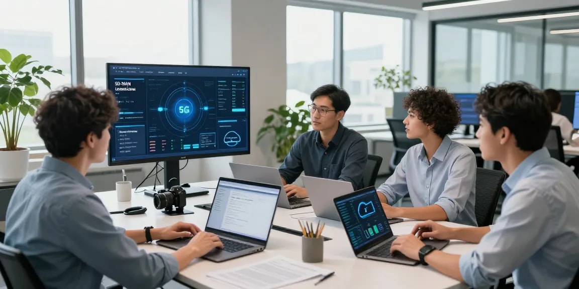 Team of professionals analyzing business electricity no standing charge solutions for efficient multi-site connectivity.