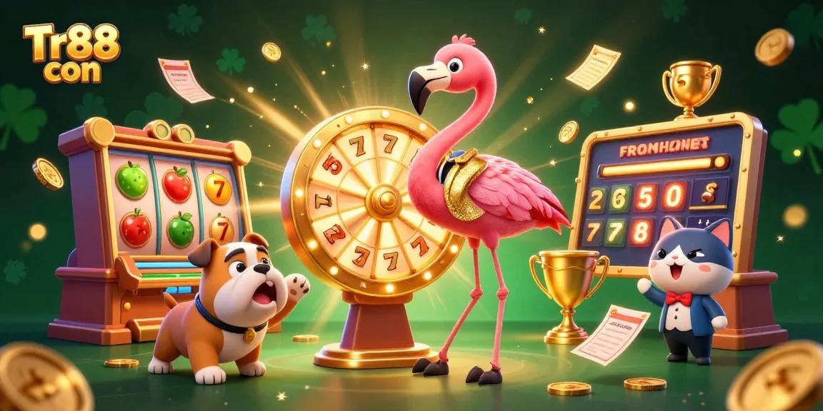 Spin for big wins at Tr88 con with a game show host and a bulldog contestant.