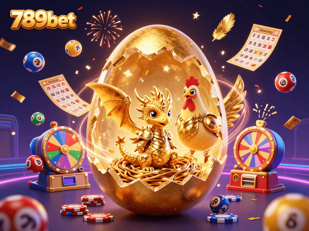 Win exciting jackpots at 789bet with a dazzling golden dragon and casino elements.