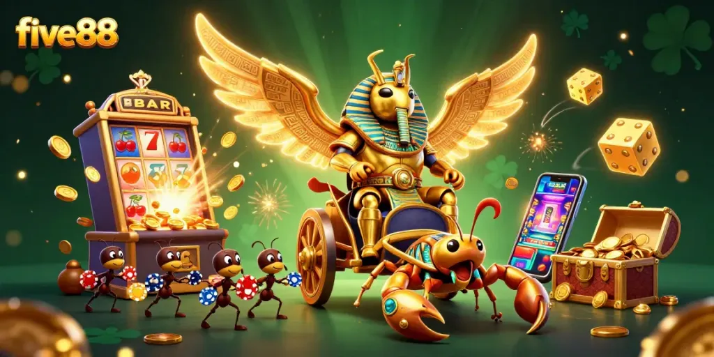 Engage in exciting gambling adventures with five88 as colossal characters bring the casino to life.