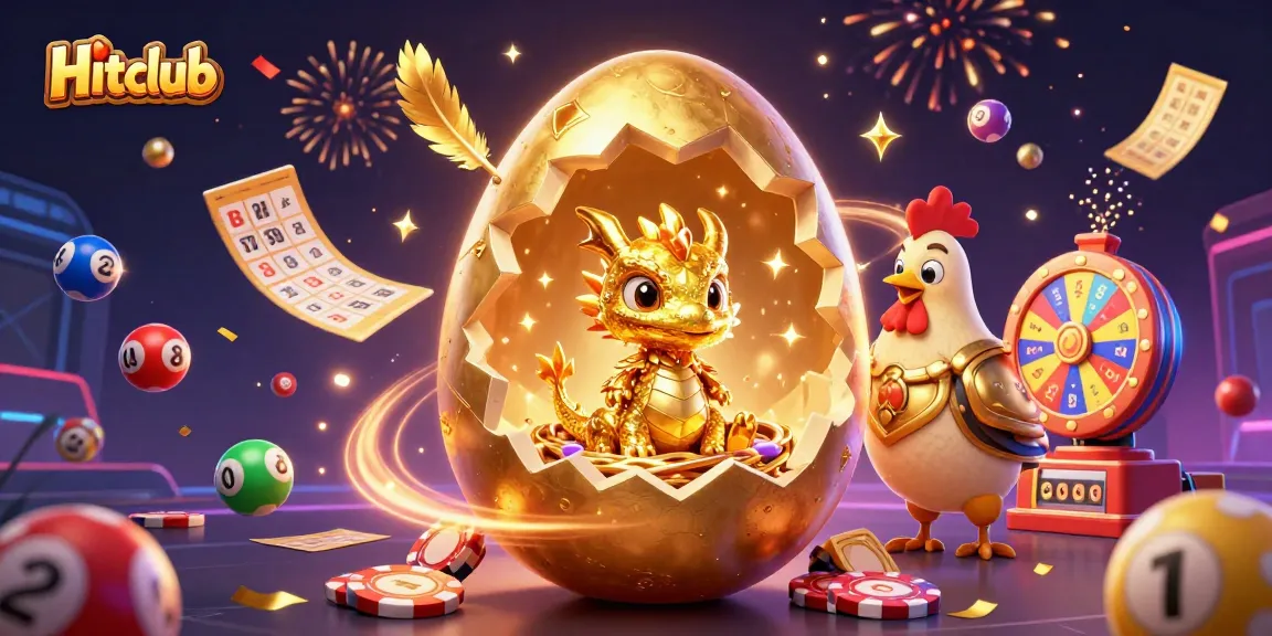 Hitclub offers scintillating gaming experiences with golden casino-themed elements and vibrant lottery dynamics.