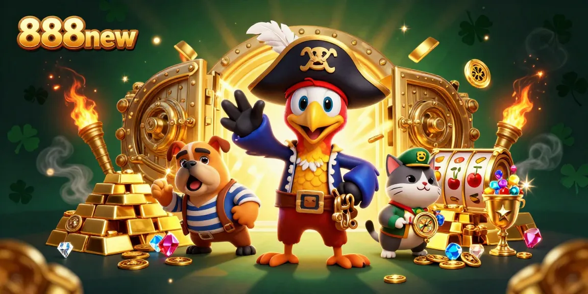 Join the fun at 888new as the pirate captain and crew explore golden treasures!