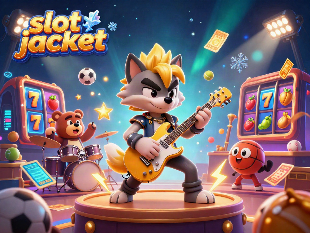 Experience the thrill of slot jackpot action with dynamic characters and colorful elements igniting the casino stage.