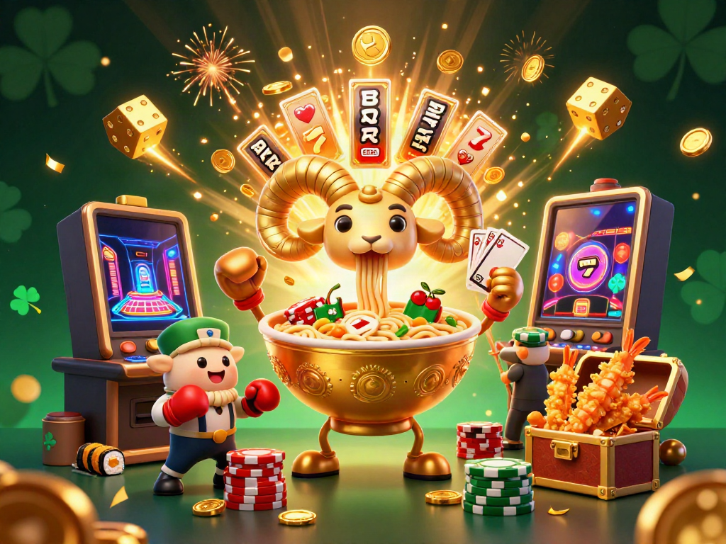 Join the excitement at nk88 with a vibrant 3D scene featuring gambling characters and dynamic casino elements.
