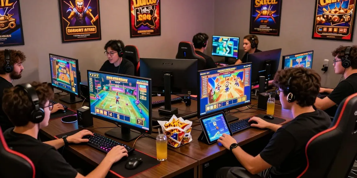 Engaged players enjoying slot gacor games with excitement in a lively gaming room