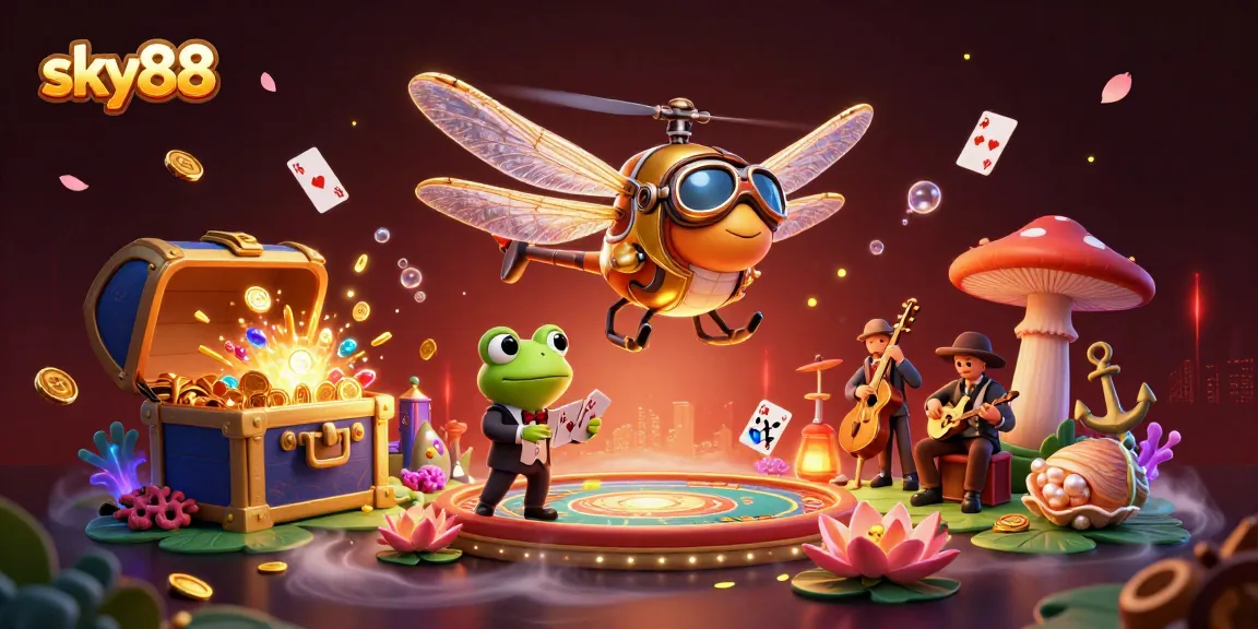 Experience thrilling gaming excitement with sky88 at a vibrant lily pad casino!