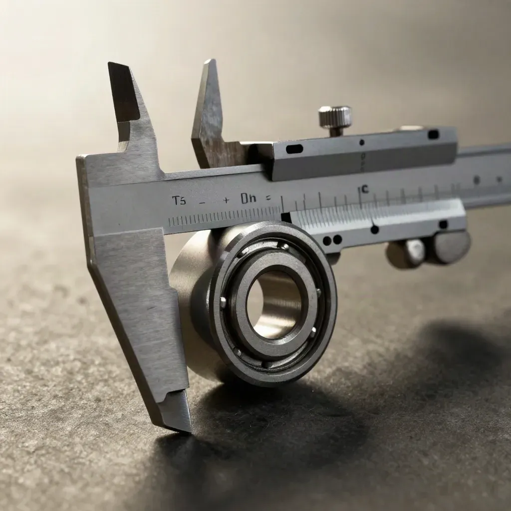 Torque wrench head, bearing and caliper on steel in hard side light