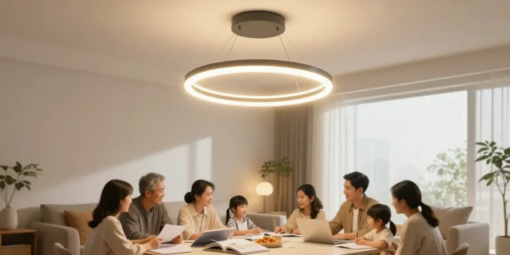 O lustră living modernă, iluminând un spațiu primitor, cu servicii locale de încredere.