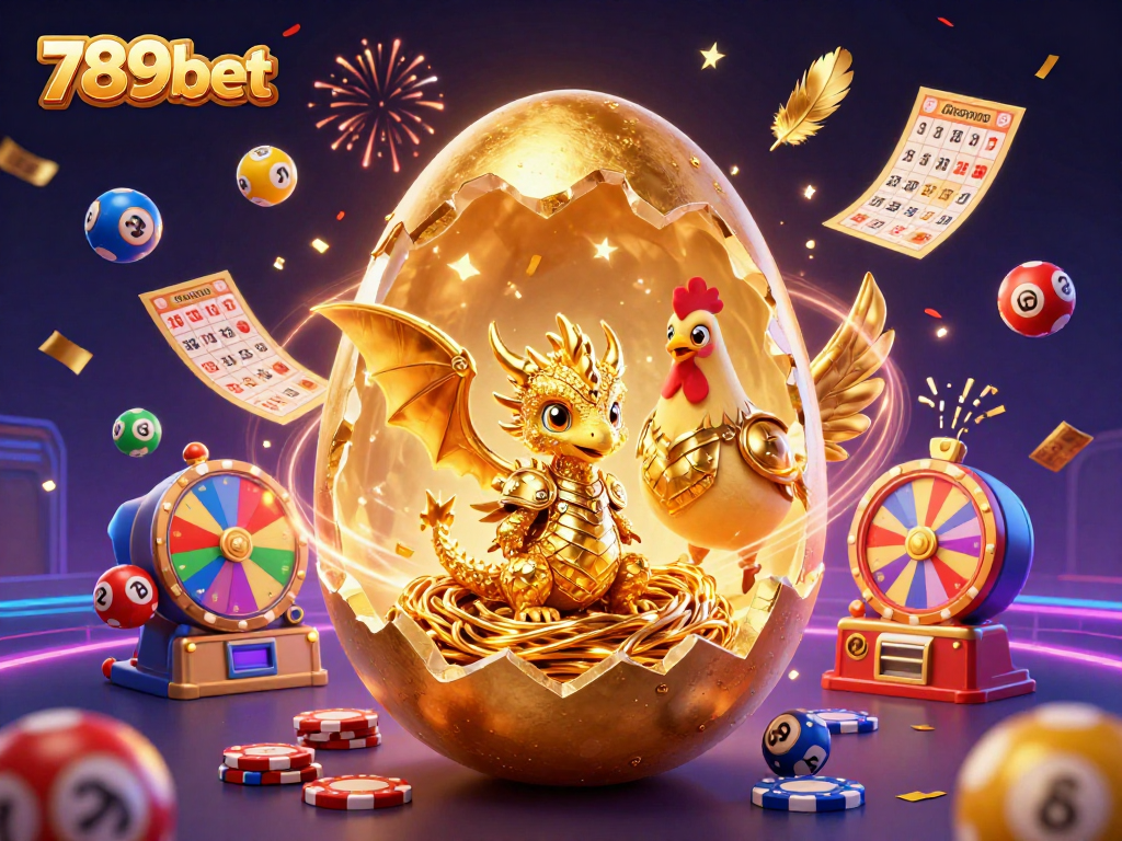 Win exciting jackpots at 789bet with a dazzling golden dragon and casino elements.