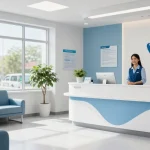 "BL555 healthcare provider in a modern clinic offering patient care and medical services."